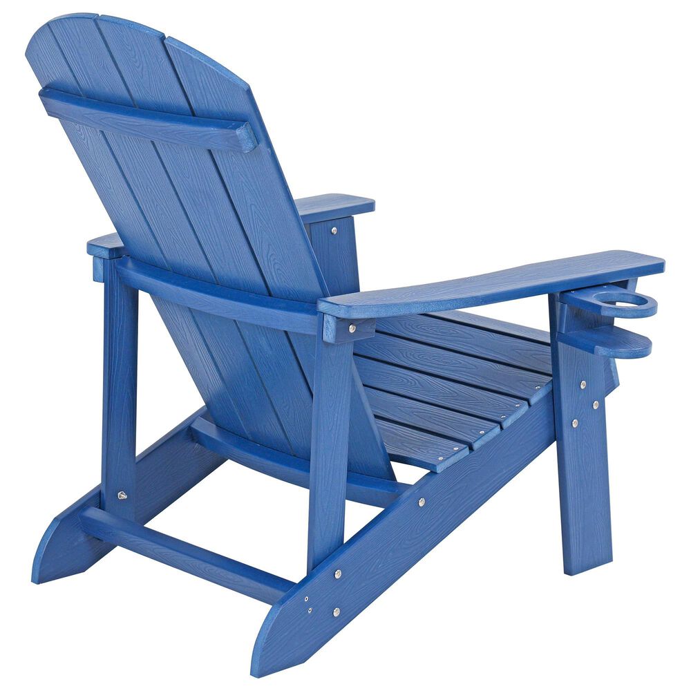 Hearth and Haven Outdoor Lounge Chair with Cup Holder in Navy Blue, , large