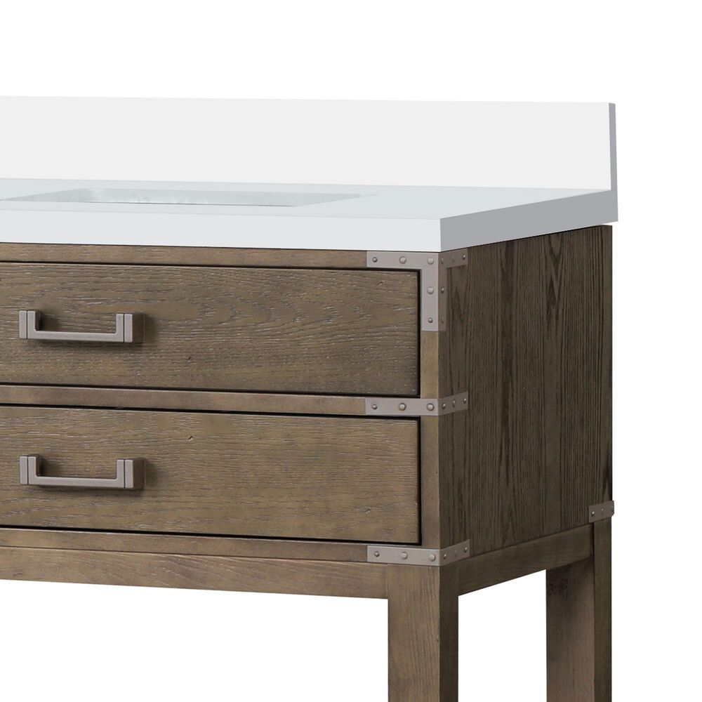 Lexora Home Norwalk 84&quot; Double Bathroom Vanity in Grey Oak with White Cultured Marble Top  and Rectangle Sink, , large