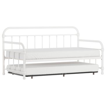 Richlands Furniture Twin Metal Slat Daybed and Trundle in White, , large