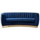 Baxton Studio Milena Stationary Sofa in Royal Blue Velvet, , large
