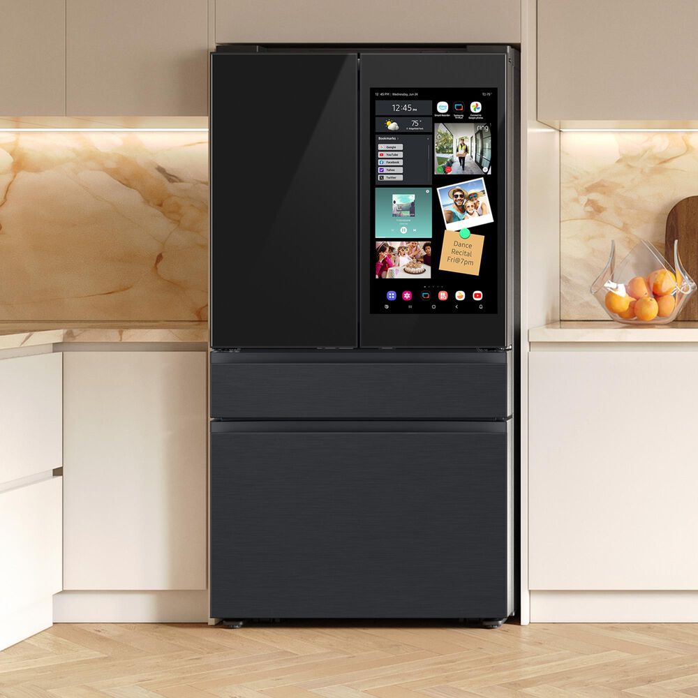 Samsung 28.6 Cu. Ft. Bespoke 4-Door French Door Refrigerator with AI Family Hub+ &amp; AI Vision Inside in Charcoal Glass and Black/Charcoal, , large