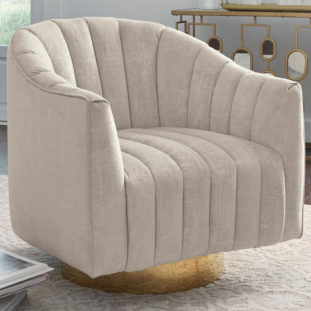 Ashley Penzlin Swivel Accent Chair in Pearl, , large