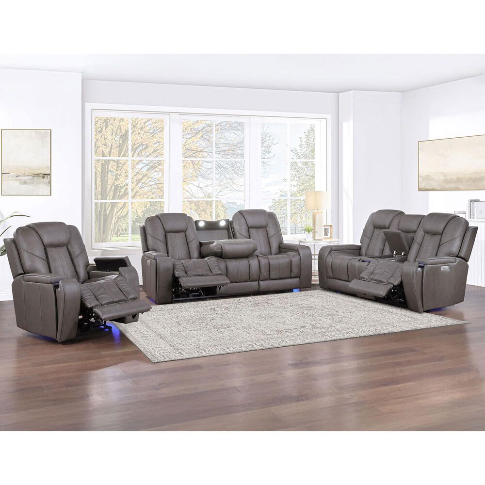 Steve Silver Daniel Triple Power Recliner with Built-in Speakers in Mossy Gray, , large