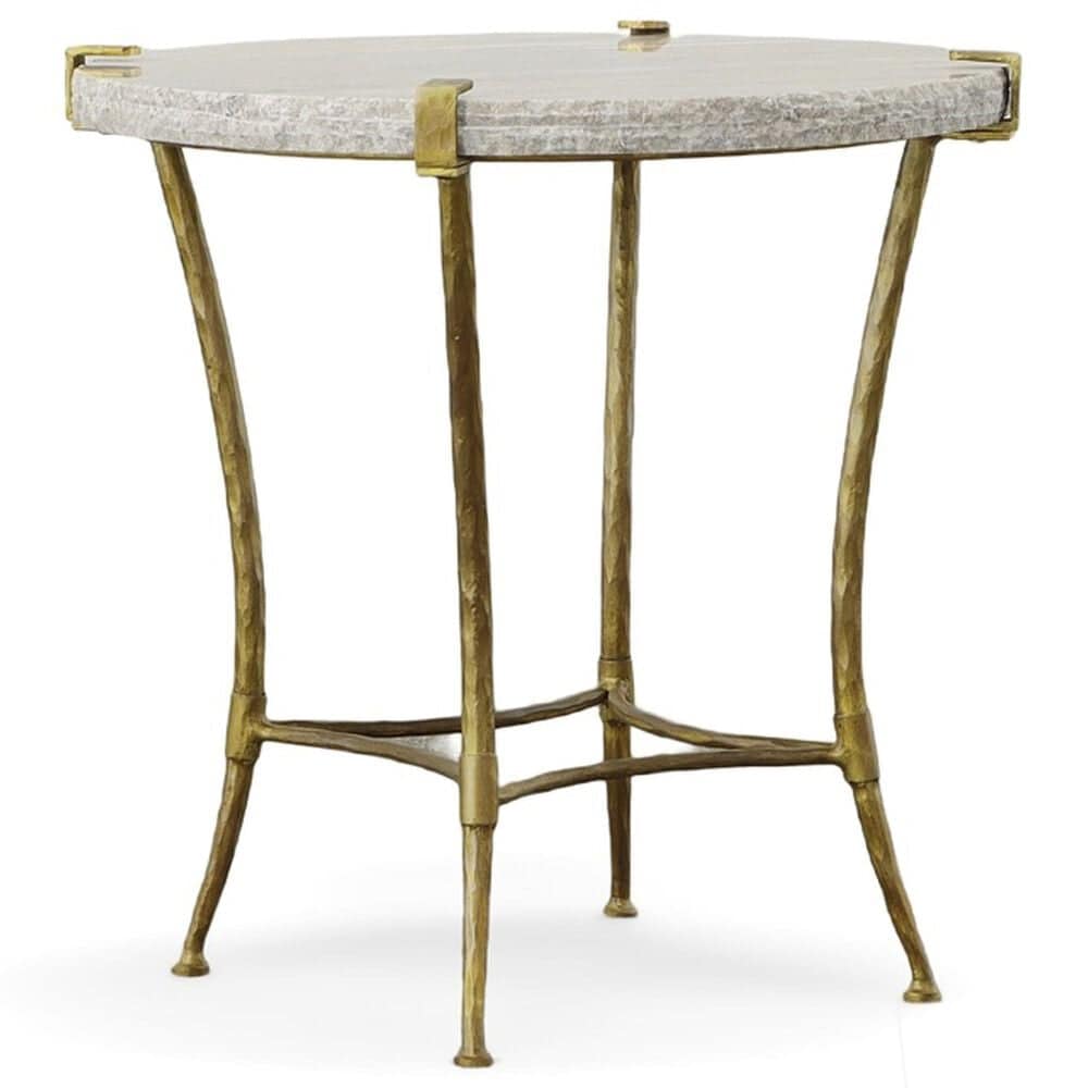 Timeless Designs Adelaide Side Table in Cream, Gray and Gold, , large