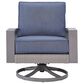 Ashley Half Moon Beach Patio Swivel Rocker Lounge Chair in Blue, , large