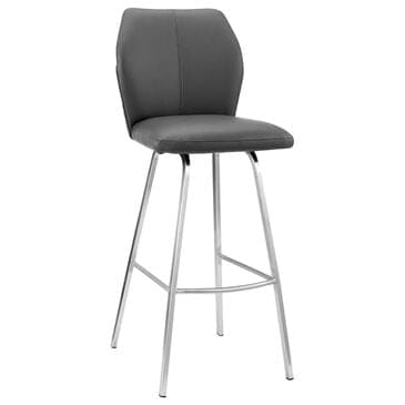 Blue River Tandy 30" Barstool in Gray and Stainless Steel, , large