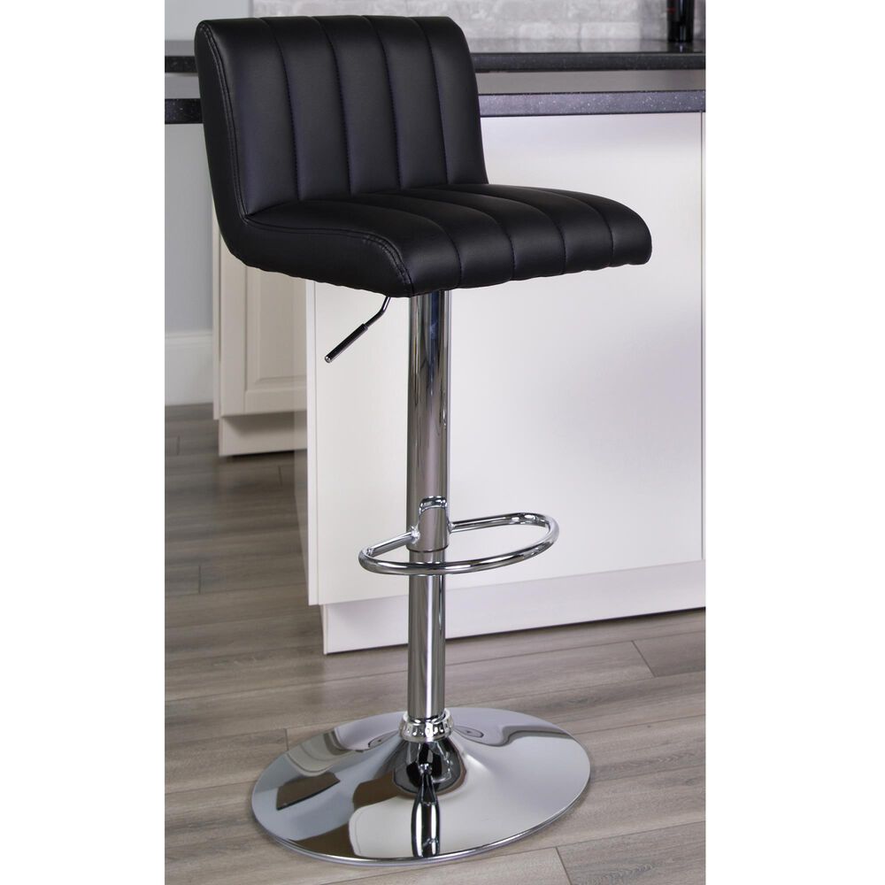 Flash Furniture Adjustable Barstool in Black, , large