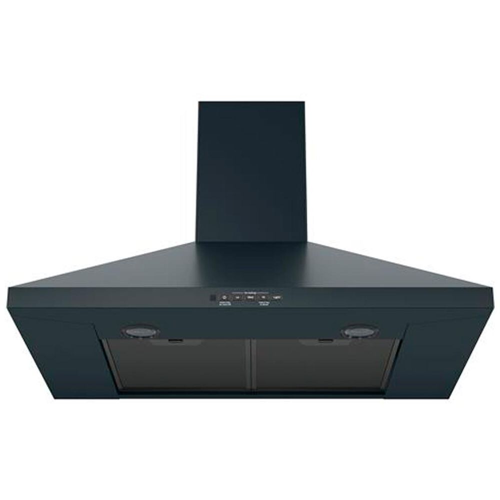 GE Appliances 30&quot; Wall-Mount Pyramid Chimney Hood in Black Stainless Steel, , large