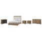 Sterling Timber Elure Queen Upholstered and Strap Panel Bed with Dresser Bachelor Chest and 2 Nightstands in Latte, , large