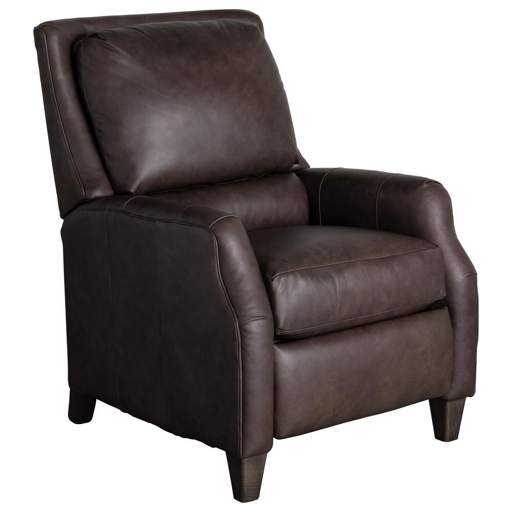 Smith Brothers Leather High-Leg Recliner in Brown, , large