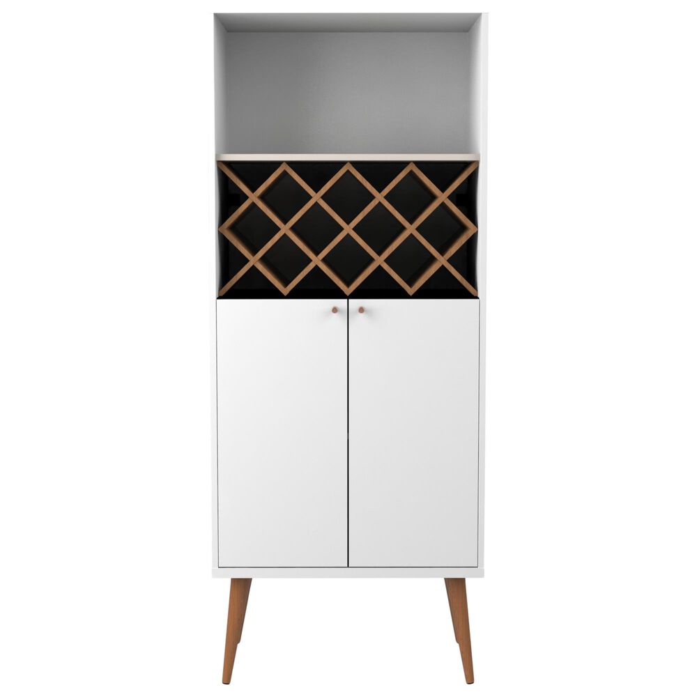 Dayton Utopia 10-Bottle Wine Rack China Storage Closet in White Gloss and Maple Cream, , large