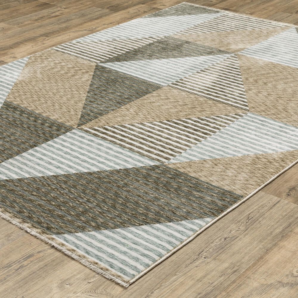 Oriental Weavers Echo ECH04 Beige and Grey 7&#39;10&quot; x 10&#39;10&quot; Area Rug, , large