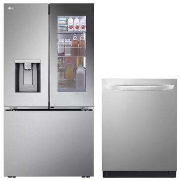 LG 2-Piece Kitchen Package with 26 Cu. Ft. French Door Refrigerator and Bar Handle Dishwasher in Stainless Steel, , large