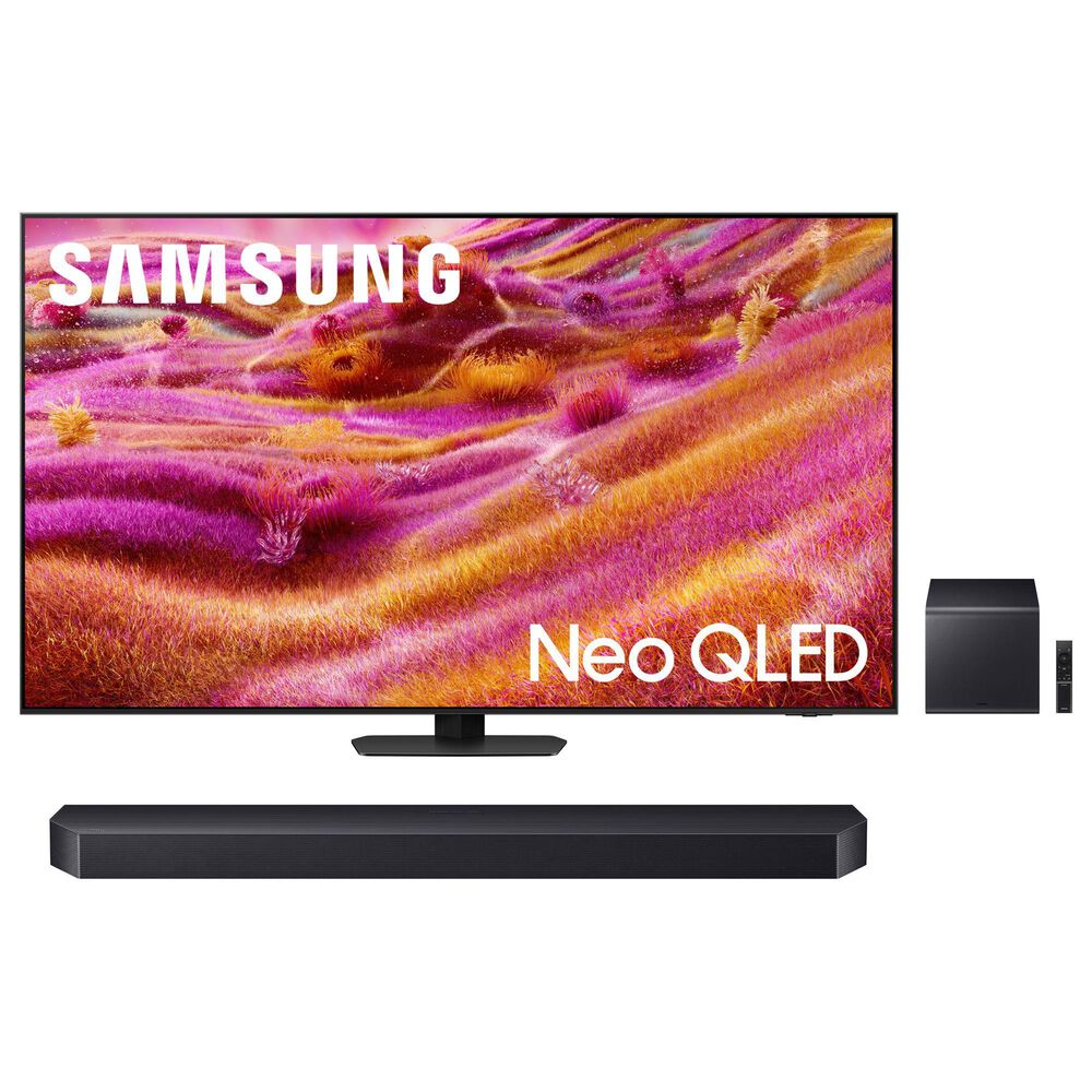 Samsung 65" Class QN80F QN90F 4K Vision AI - Smart TV with Q-Series 7.1.2 Channel Soundbar System in Titan Black, , large