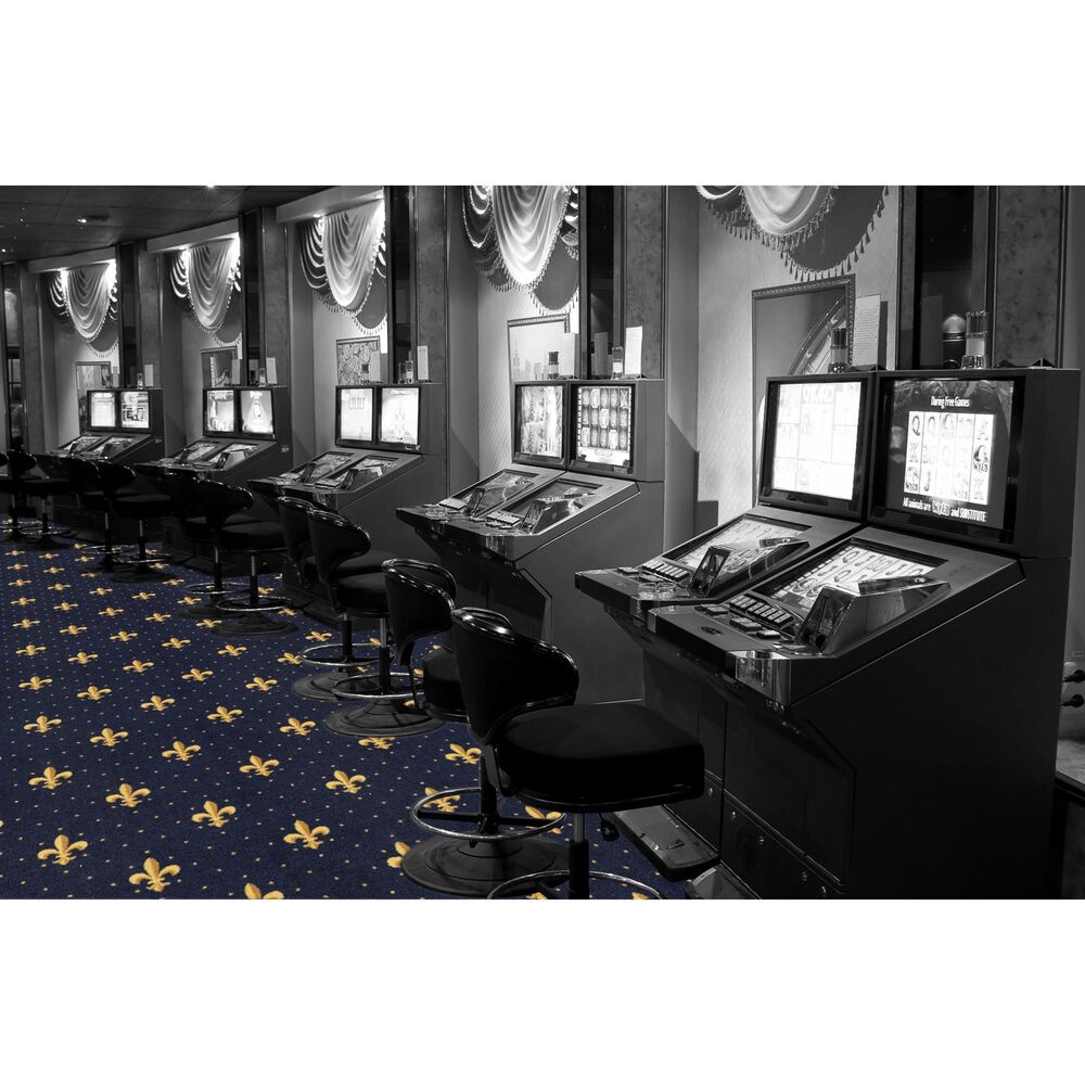 Milliken Brand Code Fleur De Lis Rough Rider Carpet in Navy, , large