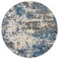 Nourison Rustic Textures RUS08 Grey and Blue 5"3" Round Area Rug, , large