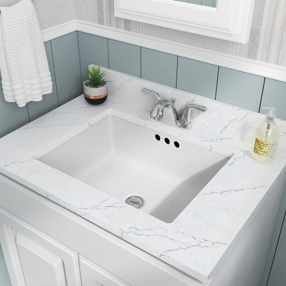 MS International Undermount Bathroom Vanity Sink in White, , large