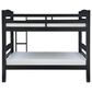 Linon Home Decor Levi Twin Over Twin Bunk Bed in Black, , large
