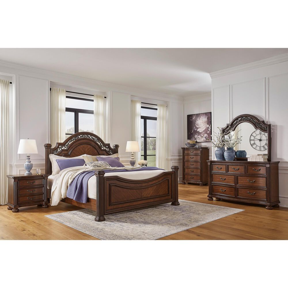 Ashley Lavinton 7-Drawer Dresser in Cherry Brown, , large