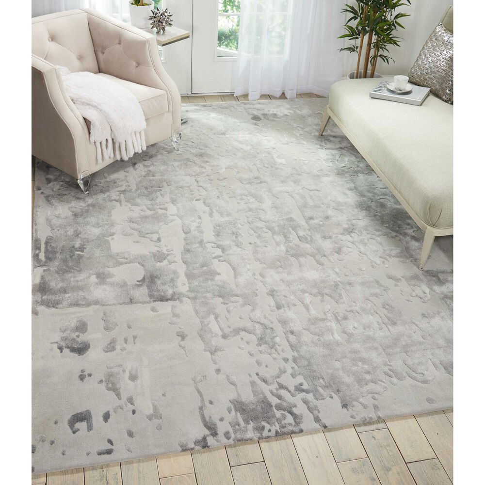 Nourison Prismatic PRS12 7&#39;9&quot; x 9&#39;9&quot; Silver and Grey Area Rug, , large