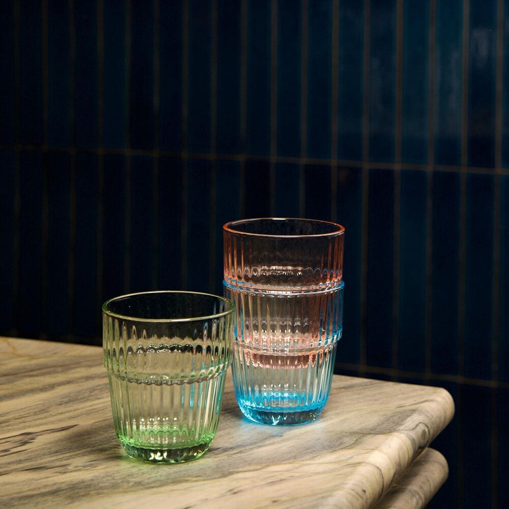 Bormioli Barshine Rocks Stackable Drinking Glasses in Ice Blue &#40;Set of 6&#41;, , large