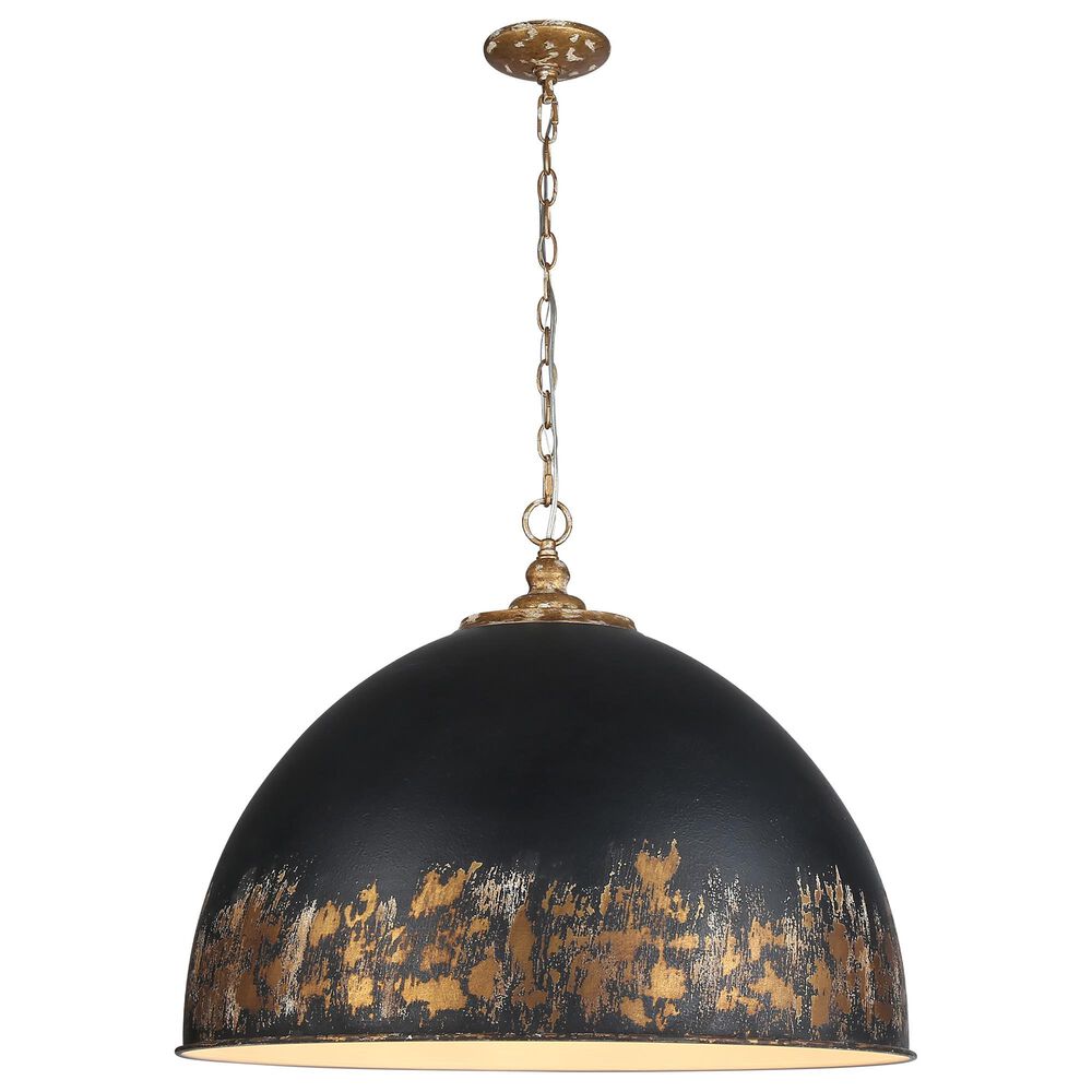 Golden Lighting Alison 8-Light Pendant with Weathered Black Shade in Vintage Gold, , large