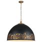 Golden Lighting Alison 8-Light Pendant with Weathered Black Shade in Vintage Gold, , large