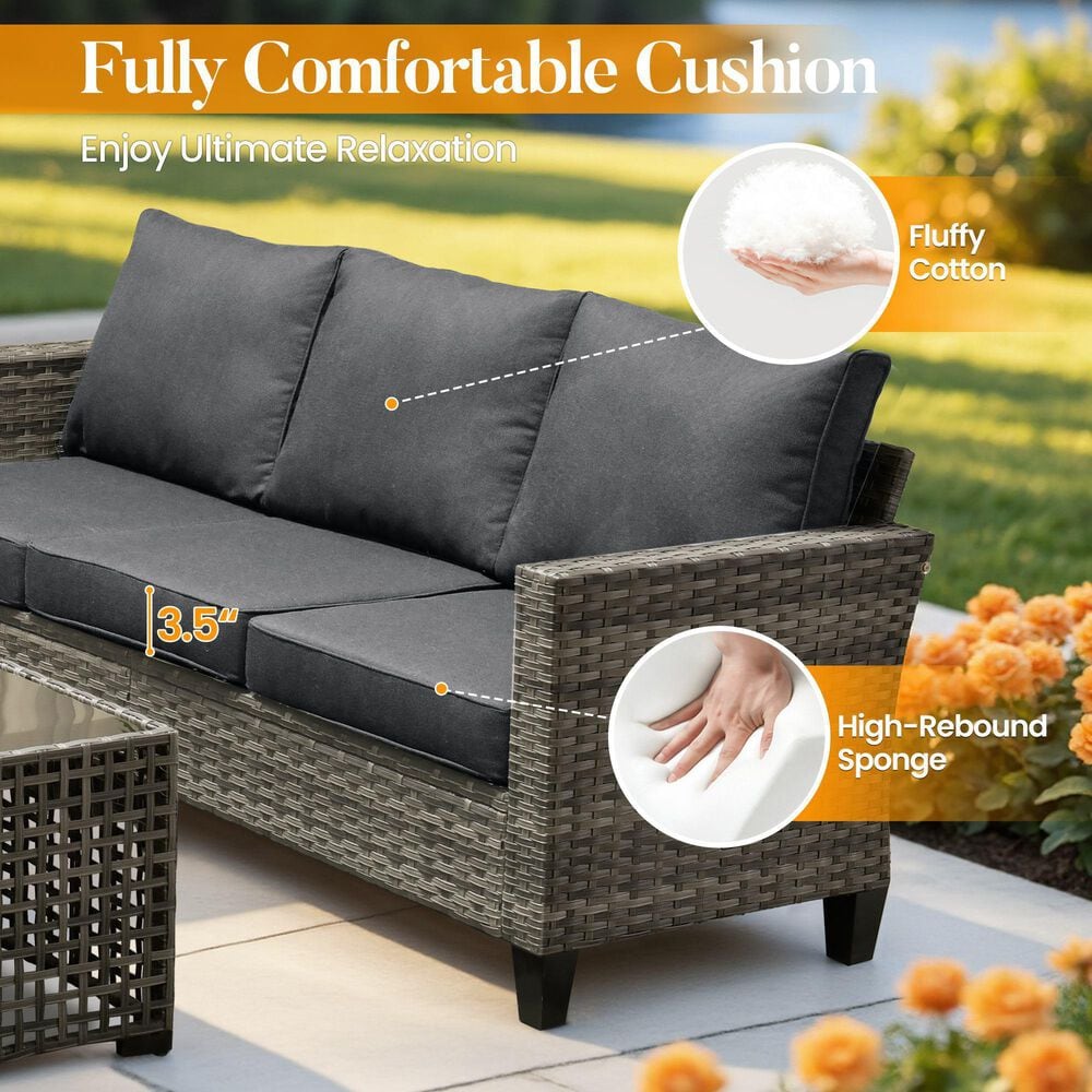 HOMLUX 8-Piece Outdoor Patio Furniture in Black, , large