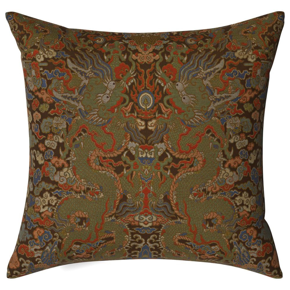 Ann Gish Dragon 26" x 24" Throw Pillow in Multicolor, , large
