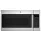 GE Appliances 2pc Kitchen Package 1.9 Cu. Ft. Over-the-Range Sensor Microwave Oven and 30" Free-Standing Electric Convection Range with No Preheat Air Fry and EasyWash Oven Tray in Stainless Steel, , large
