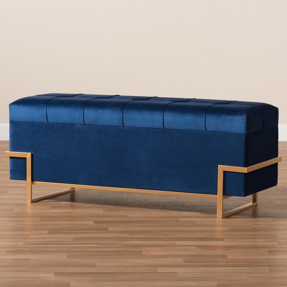 Baxton Studio Parker Storage Ottoman in Navy Blue, , large