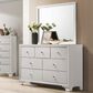 Crown Mark Lyssa 7-Drawer Dresser and Mirror in White, , large
