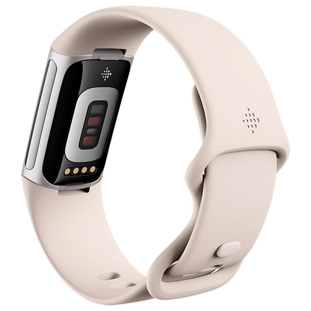 Fitbit Charge 6 Fitness Tracker Watch 36mm Silver Aluminum Case with Porcelain Band, , large