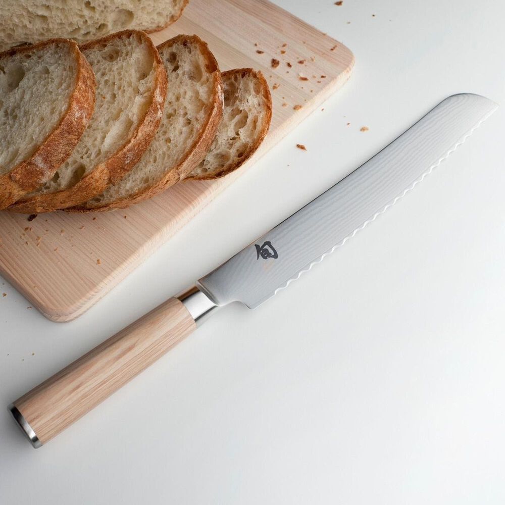 Shun Classic Blonde Bread 9&quot; Knife in Blonde and Silver, , large