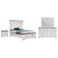 Sasha Lee 4 Piece King Storage Bedroom Set in 2 Tone Hickory, , large