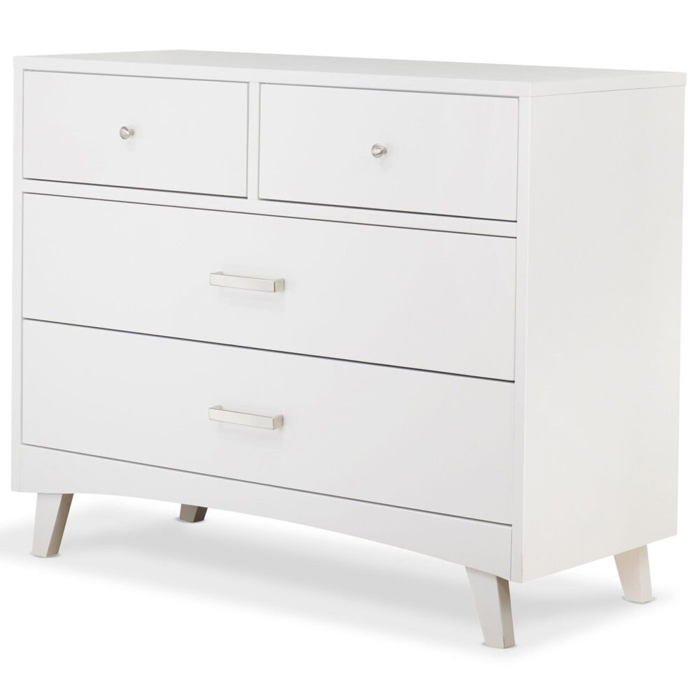 Sorelle Furniture Soho 4-Drawer Dresser in White and Natural, , large
