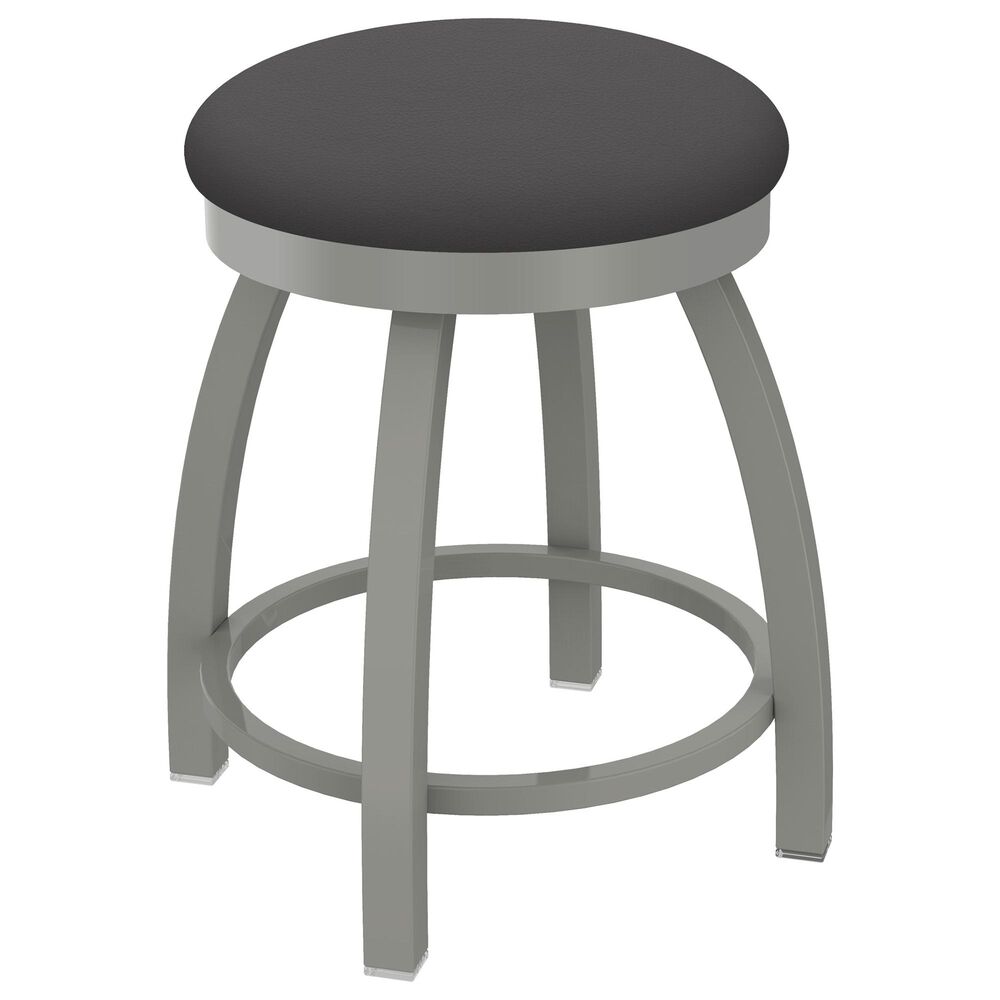 Holland Bar Stool Misha 18" Swivel Vanity Stool with Anodized Nickel and Canter Storm Seat, , large