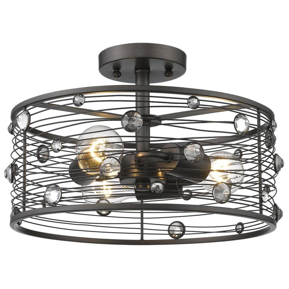 Golden Lighting Bijoux Semi-Flush in Brushed Etruscan Bronze, , large