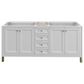 James Martin Vanities Chicago 72" Double Bathroom Vanity in Glossy White with 3 cm Victorian Silver Quartz Top, Rectangular Sinks and FreePower Wireless Charger, , large