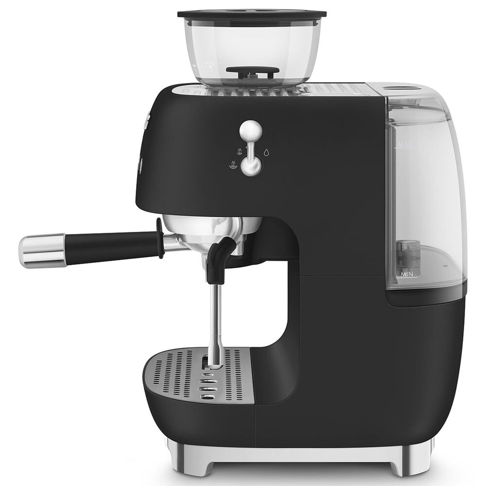 SMEG Espresso Manual Coffee Machine with Grinder in Matte Black, , large