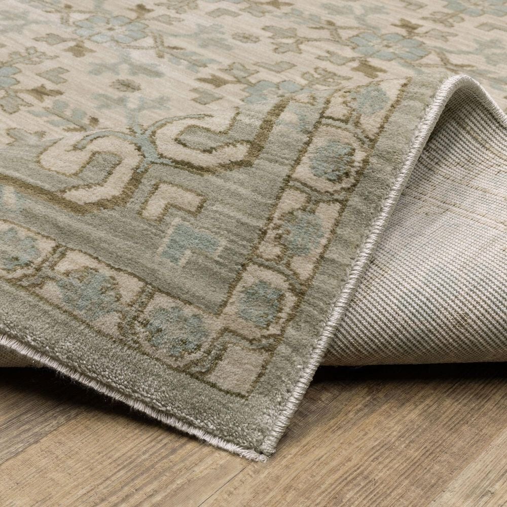Oriental Weavers Maeve MAE04 Beige and Blue 6&#39;7&quot; x 9&#39;6&quot; Area Rug, , large