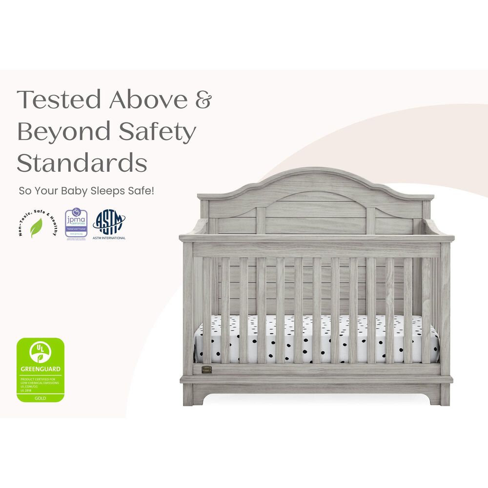 Delta Children Asher 6-In-1 Convertible Crib in Rustic Mist, , large