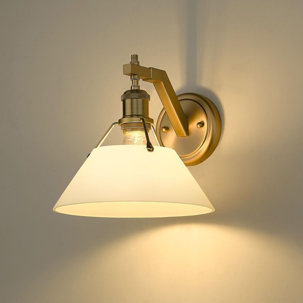 Golden Lighting Orwell 1-Light Wall Sconce with Opal Shade in Brushed Champagne Bronze, , large