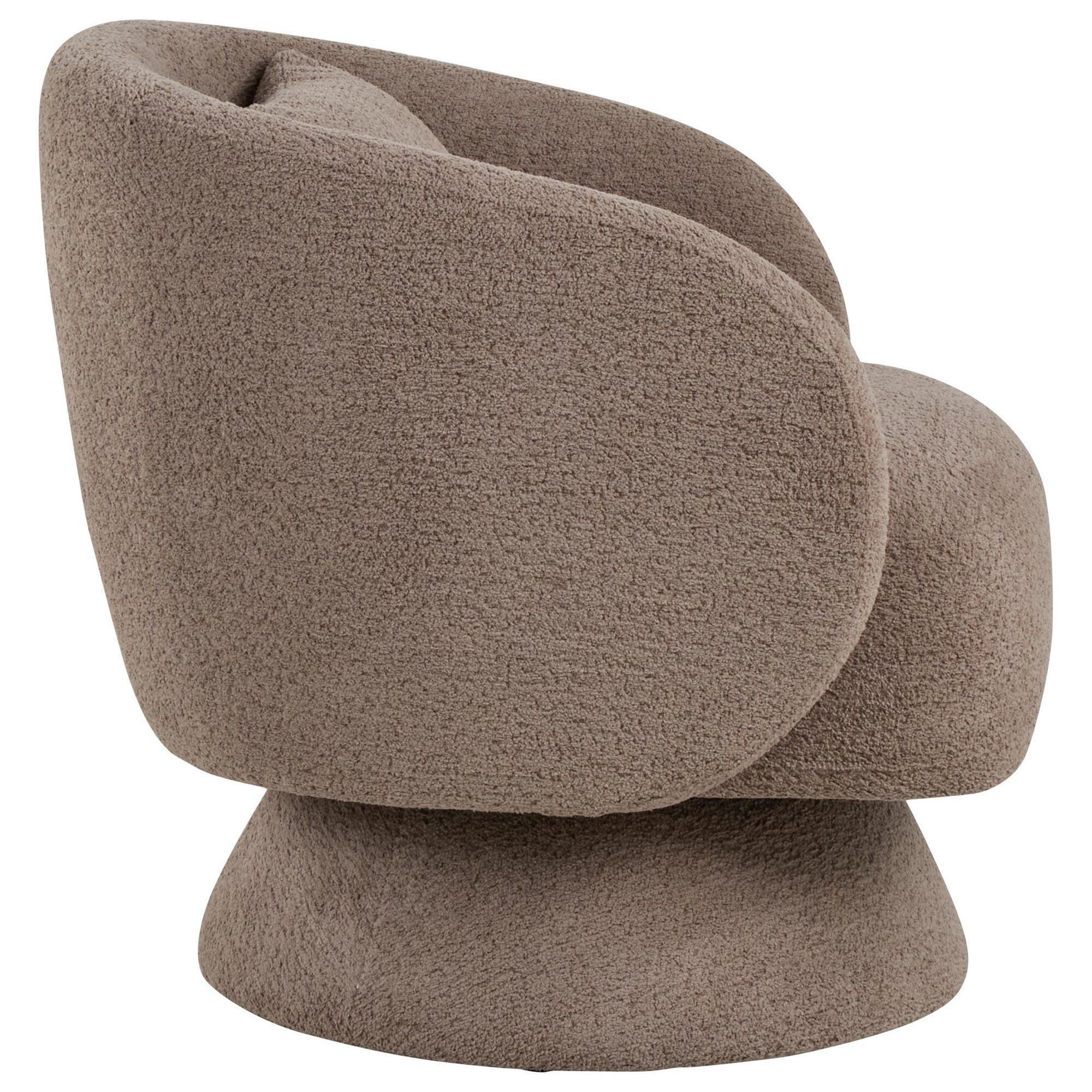 LumiSource Zara Swivel Accent Chair with Pillow in Taupe