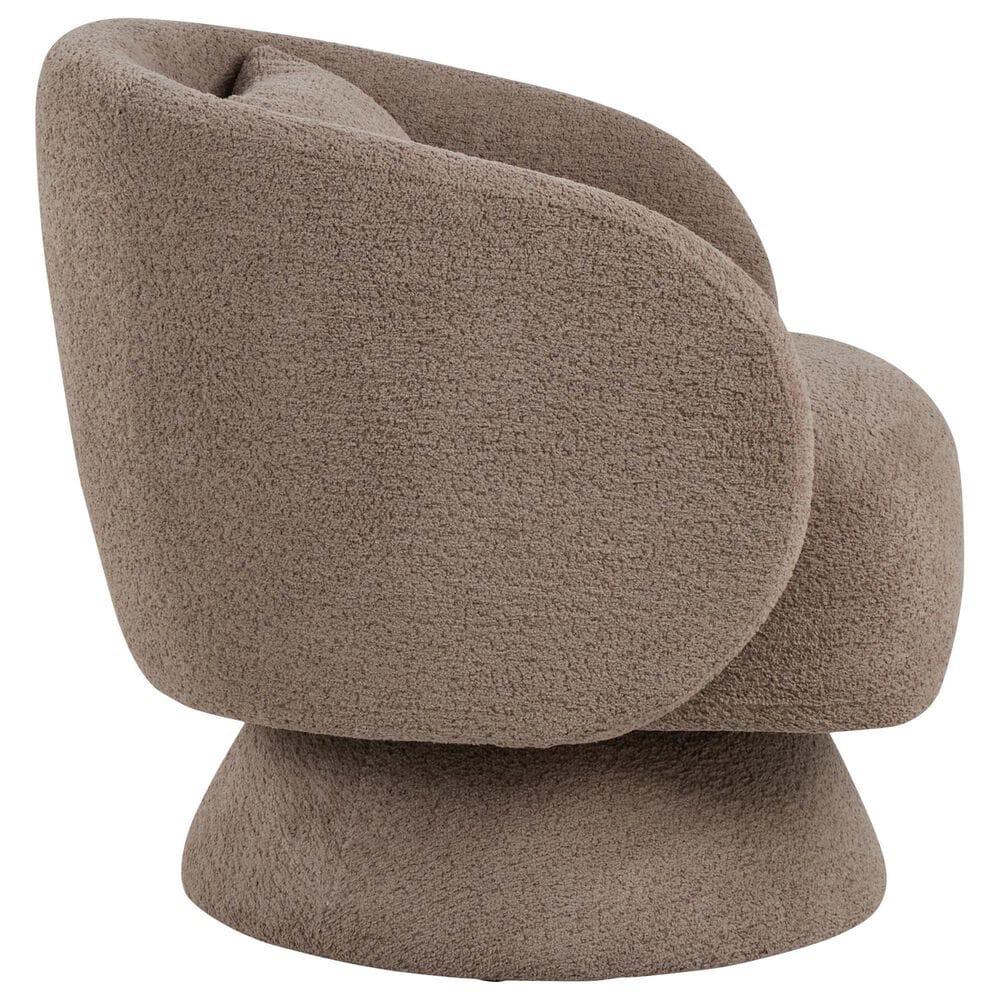 LumiSource Zara Swivel Accent Chair with Pillow in Taupe, , large