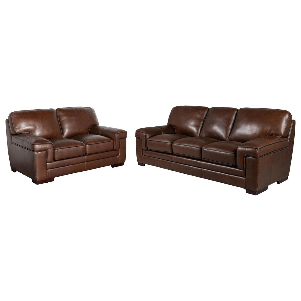 Simon Li Stationary Sofa and Loveseat Set in Longhorn Bramble, , large