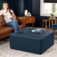 Jaxx Fairlie Faux Leather Ottoman in Oxford Blue, , large