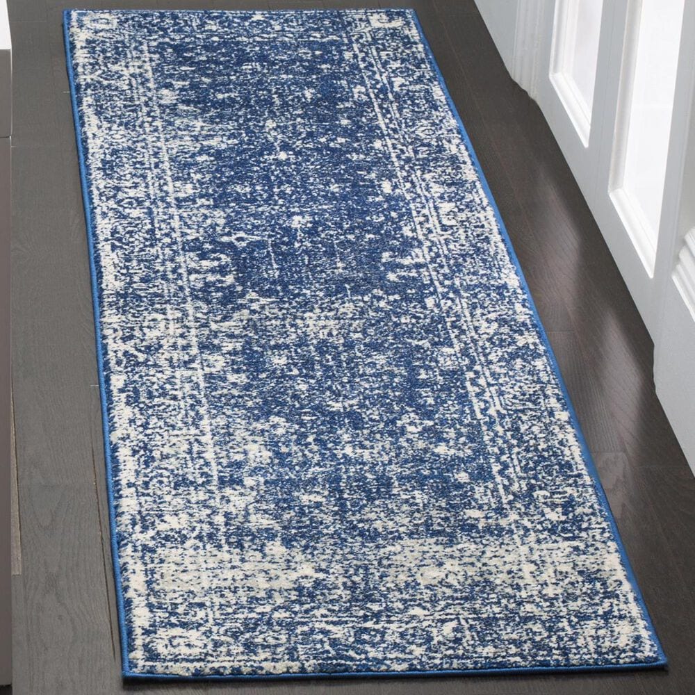 Safavieh Evoke EVK270A 2"2" x 5" Navy and Ivory Runner, , large