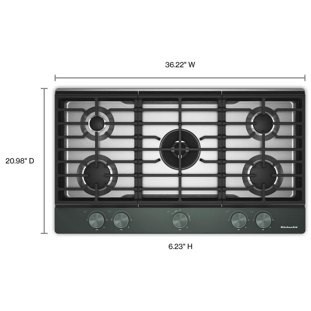KitchenAid 36" Gas Cooktop with Premium Weighted Knobs in Juniper, , large