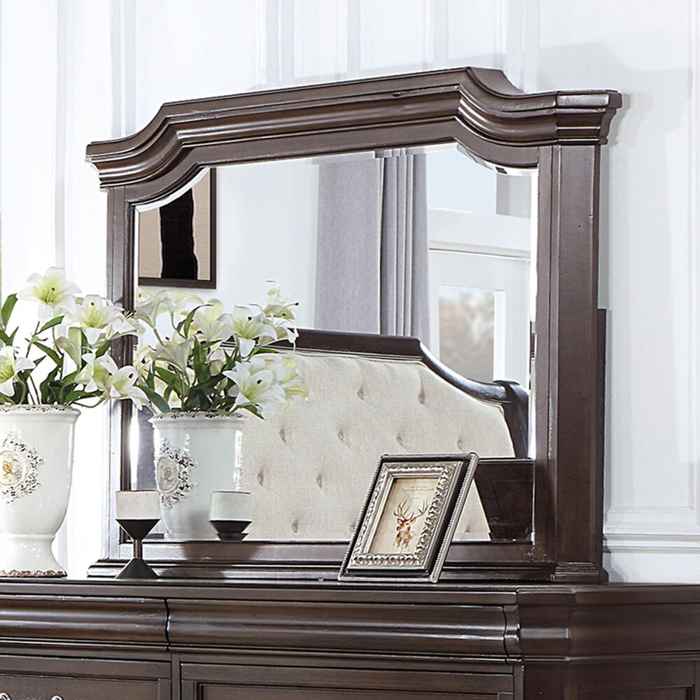 New Heritage Design Lyndhurst Dresser Mirror in Walnut Brown, , large